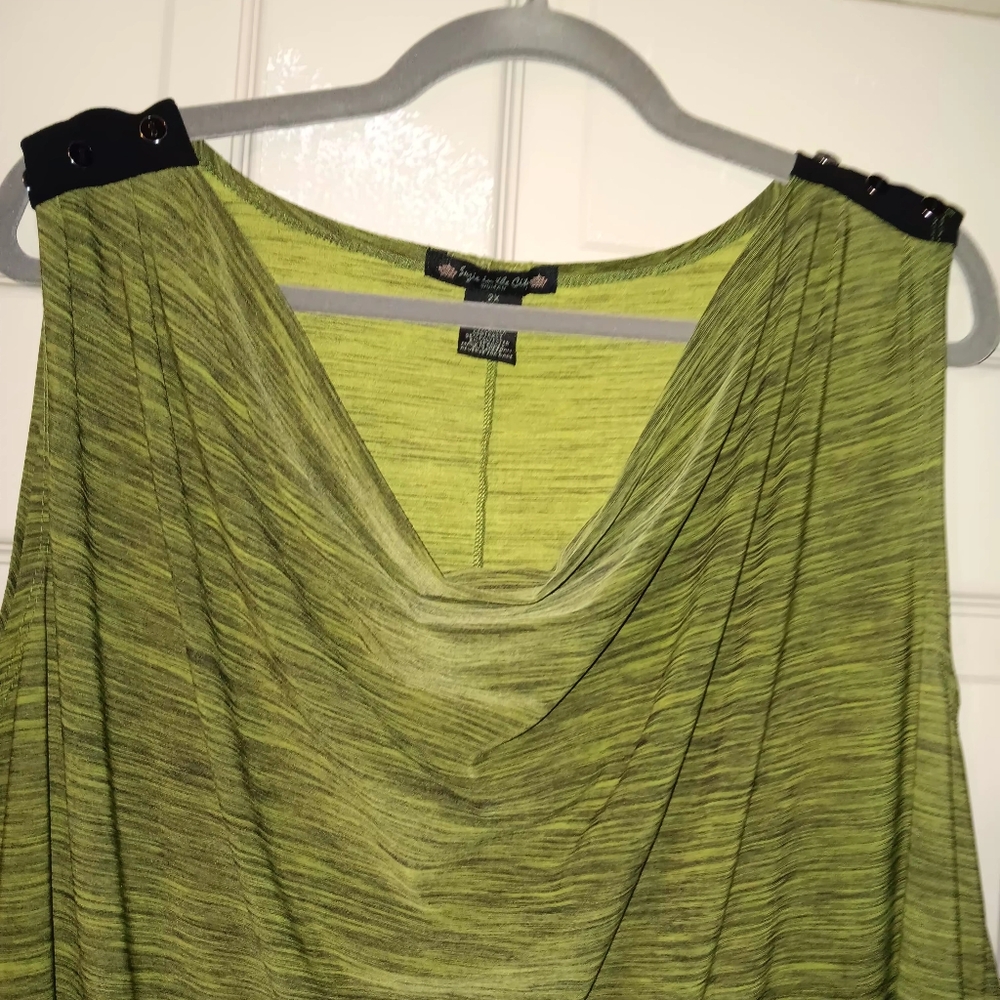Suzie In The City Olive Drape Tank Top Womens Sz 2X - Picture 4 of 7